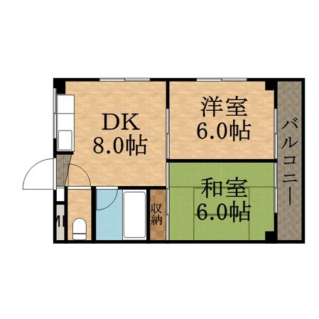 ヴィラミナミ１号棟の物件間取画像